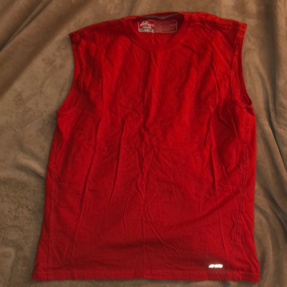 atheltictech red sleeveless tshirt